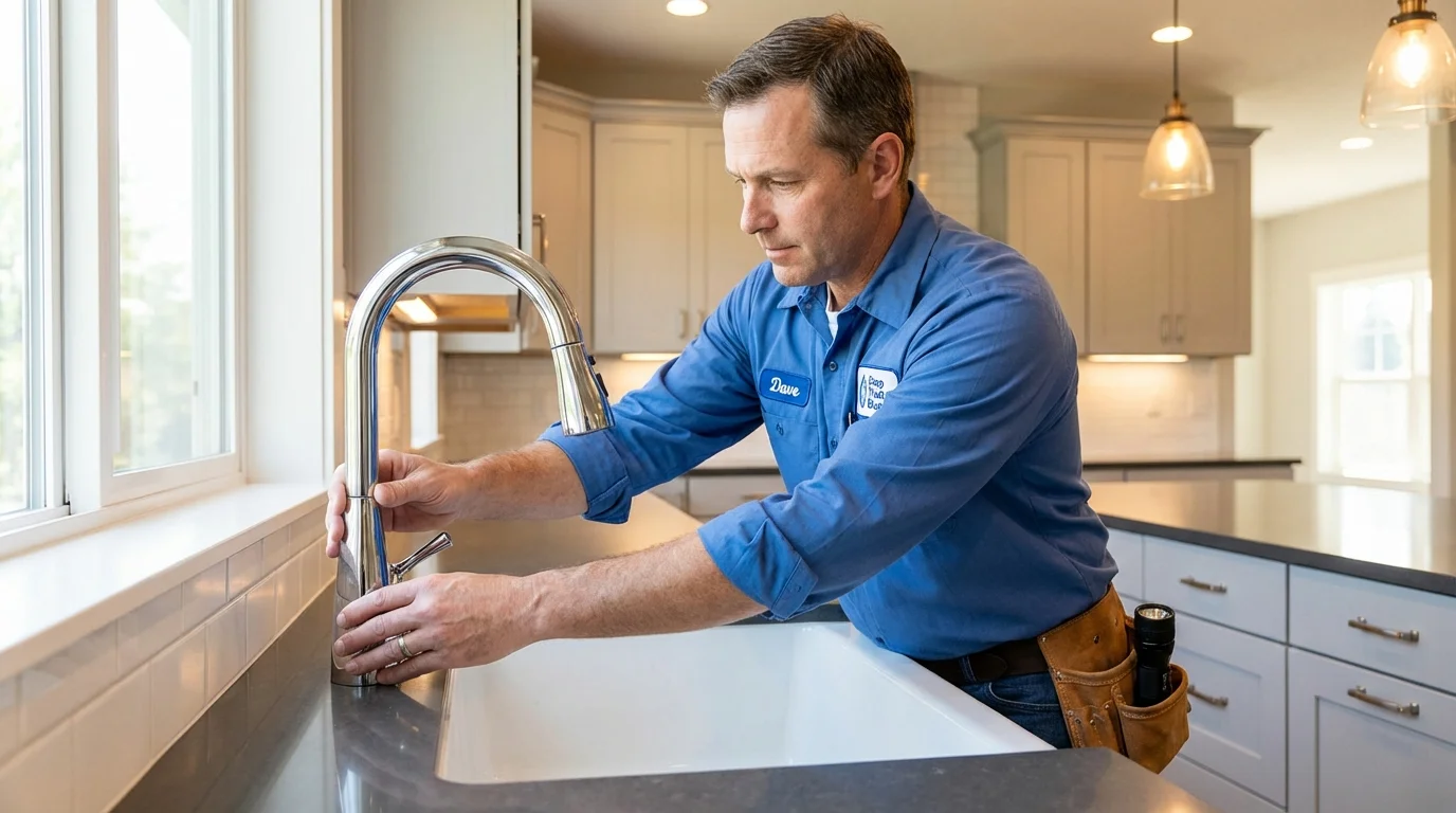 Kitchen faucet installation by Johns Plumbing LLC in Danielsville